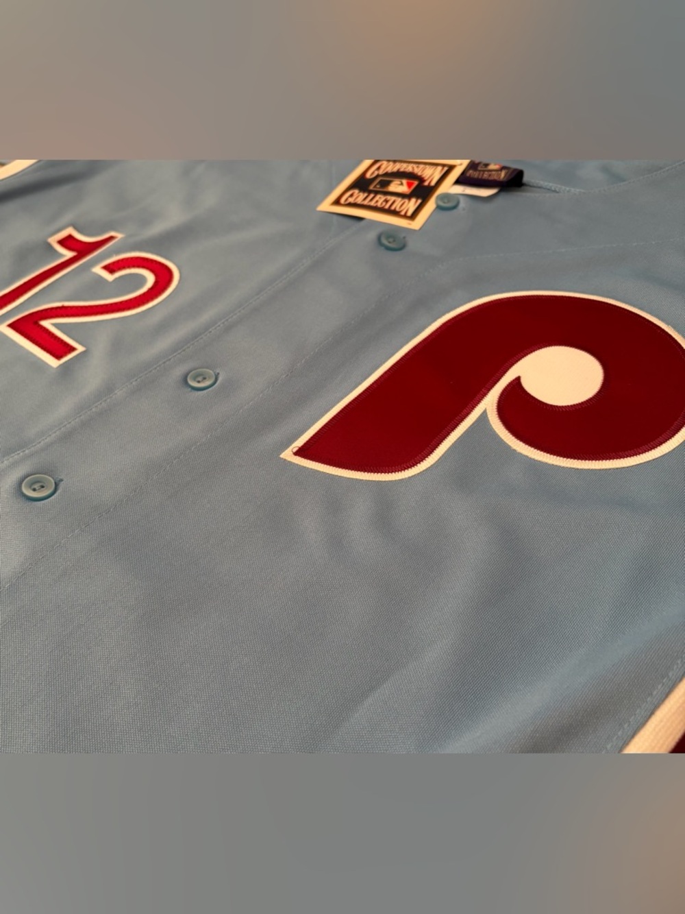 Majestic Authentic Phillies Kyle Schwarber Cooperstown Baseball Jersey Men’s L - Picture 5 of 7